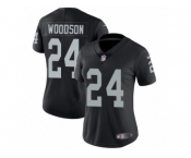 Women's Nike Oakland Raiders #24 Charles Woodson Vapor Untouchable Limited Black Team Color NFL Jersey