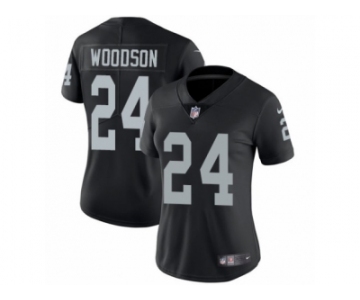 Women's Nike Oakland Raiders #24 Charles Woodson Vapor Untouchable Limited Black Team Color NFL Jersey