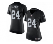 Women's Nike Oakland Raiders #24 Marshawn Lynch Limited Black Team Color NFL Jersey