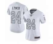 Women's Nike Oakland Raiders #24 Marshawn Lynch Limited White Rush NFL Jersey