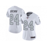 Women's Nike Oakland Raiders #24 Willie Brown Limited White Rush NFL Jersey