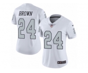 Women's Nike Oakland Raiders #24 Willie Brown Limited White Rush NFL Jersey