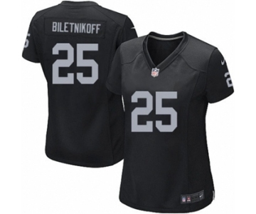 Women's Nike Oakland Raiders #25 Fred Biletnikoff Black Team Color NFL Jersey