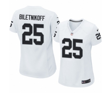 Women's Nike Oakland Raiders #25 Fred Biletnikoff White NFL Jersey