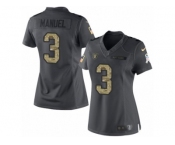 Women's Nike Oakland Raiders #3 E. J. Manuel Limited Black 2016 Salute to Service NFL Jersey