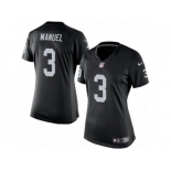 Women's Nike Oakland Raiders #3 E. J. Manuel Limited Black Team Color NFL Jersey