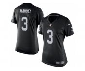 Women's Nike Oakland Raiders #3 E. J. Manuel Limited Black Team Color NFL Jersey