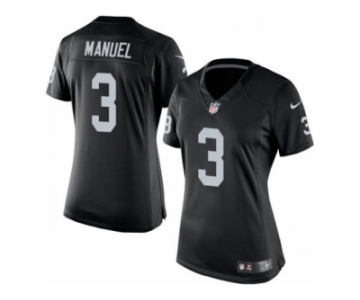 Women's Nike Oakland Raiders #3 E. J. Manuel Limited Black Team Color NFL Jersey