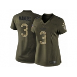 Women's Nike Oakland Raiders #3 E. J. Manuel Limited Green Salute to Service NFL Jersey