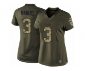 Women's Nike Oakland Raiders #3 E. J. Manuel Limited Green Salute to Service NFL Jersey