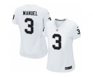 Women's Nike Oakland Raiders #3 E. J. Manuel Limited White NFL Jersey