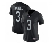 Women's Nike Oakland Raiders #3 E. J. Manuel Vapor Untouchable Limited Black Team Color NFL Jersey