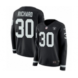 Women's Nike Oakland Raiders #30 Jalen Richard Limited Black Therma Long Sleeve NFL Jersey