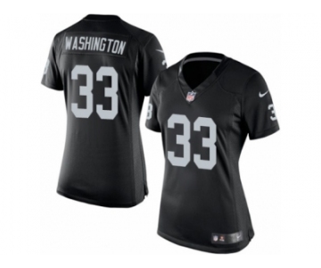 Women's Nike Oakland Raiders #33 DeAndre Washington Limited Black Team Color NFL Jersey