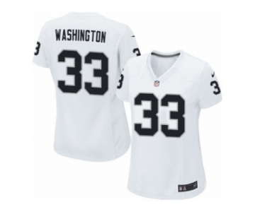 Women's Nike Oakland Raiders #33 DeAndre Washington Limited White NFL Jersey