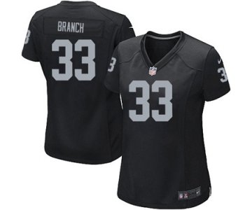 Women's Nike Oakland Raiders #33 Tyvon Branch Black Team Color NFL Jersey