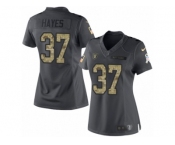 Women's Nike Oakland Raiders #37 Lester Hayes Limited Black 2016 Salute to Service NFL Jersey