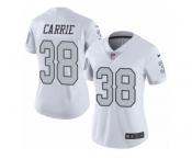 Women's Nike Oakland Raiders #38 T.J. Carrie Limited White Rush NFL Jersey