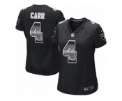 Women's Nike Oakland Raiders #4 Derek Carr Limited Black Strobe NFL Jersey