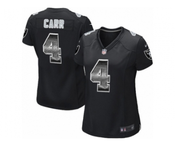 Women's Nike Oakland Raiders #4 Derek Carr Limited Black Strobe NFL Jersey