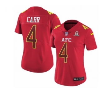 Women's Nike Oakland Raiders #4 Derek Carr Limited Red 2017 Pro Bowl NFL Jersey