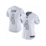 Women's Nike Oakland Raiders #4 Derek Carr Limited White Rush NFL Jersey