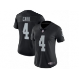 Women's Nike Oakland Raiders #4 Derek Carr Vapor Untouchable Limited Black Team Color NFL Jersey