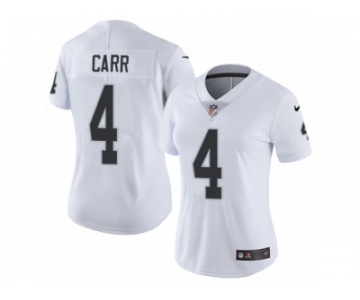 Women's Nike Oakland Raiders #4 Derek Carr Vapor Untouchable Limited White NFL Jersey