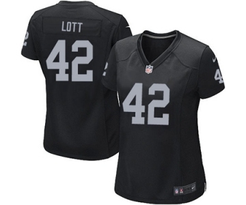 Women's Nike Oakland Raiders #42 Ronnie Lott Black Team Color NFL Jersey