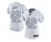 Women's Nike Oakland Raiders #42 Ronnie Lott Limited White Rush NFL Jersey