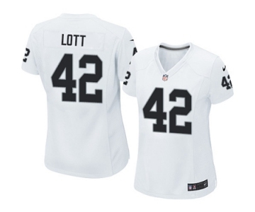 Women's Nike Oakland Raiders #42 Ronnie Lott White NFL Jersey