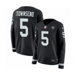 Women's Nike Oakland Raiders #5 Johnny Townsend Limited Black Therma Long Sleeve NFL Jersey