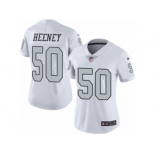 Women's Nike Oakland Raiders #50 Ben Heeney Limited White Rush NFL Jersey