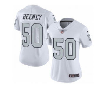 Women's Nike Oakland Raiders #50 Ben Heeney Limited White Rush NFL Jersey