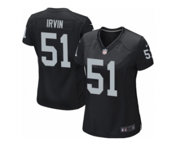 Women's Nike Oakland Raiders #51 Bruce Irvin Game Black Team Color NFL Jersey