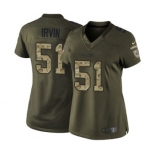 Women's Nike Oakland Raiders #51 Bruce Irvin Limited Green Salute to Service NFL Jersey