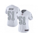 Women's Nike Oakland Raiders #51 Bruce Irvin Limited White Rush NFL Jersey