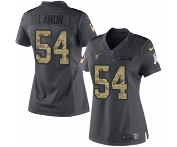 Women's Nike Oakland Raiders #54 Emmanuel Lamur Limited Black 2016 Salute to Service NFL Jersey