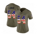 Women's Nike Oakland Raiders #54 Emmanuel Lamur Limited Olive USA Flag 2017 Salute to Service NFL Jersey