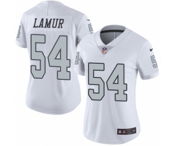 Women's Nike Oakland Raiders #54 Emmanuel Lamur Limited White Rush Vapor Untouchable NFL Jersey