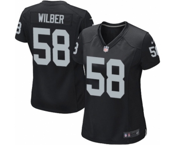 Women's Nike Oakland Raiders #58 Kyle Wilber Game Black Team Color NFL Jersey