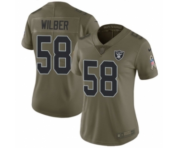 Women's Nike Oakland Raiders #58 Kyle Wilber Limited Olive 2017 Salute to Service NFL Jersey