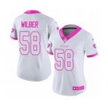 Women's Nike Oakland Raiders #58 Kyle Wilber Limited White Pink Rush Fashion NFL Jersey