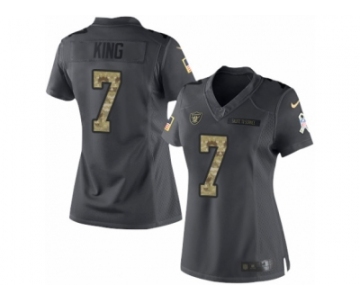 Women's Nike Oakland Raiders #7 Marquette King Limited Black 2016 Salute to Service NFL Jersey