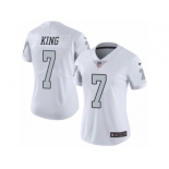 Women's Nike Oakland Raiders #7 Marquette King Limited White Rush NFL Jersey