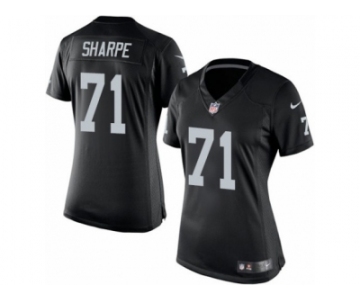 Women's Nike Oakland Raiders #71 David Sharpe Limited Black Team Color NFL Jersey