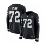 Women's Nike Oakland Raiders #72 Donald Penn Limited Black Therma Long Sleeve NFL Jersey