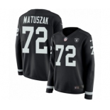 Women's Nike Oakland Raiders #72 John Matuszak Limited Black Therma Long Sleeve NFL Jersey