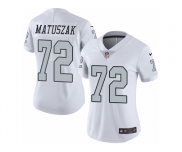 Women's Nike Oakland Raiders #72 John Matuszak Limited White Rush NFL Jersey