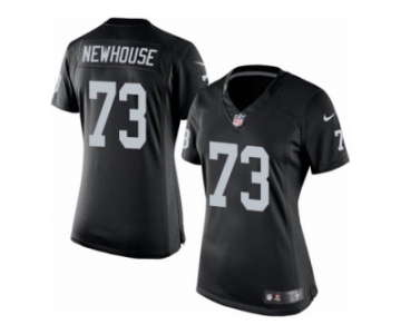 Women's Nike Oakland Raiders #73 Marshall Newhouse Limited Black Team Color NFL Jersey